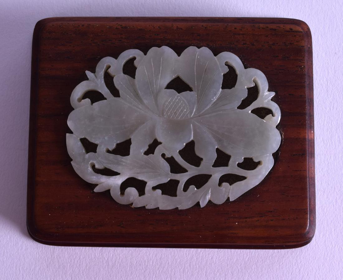 A 19TH CENTURY CHINESE JADE AND HARDWOOD SCROLL WEIGHT (1 of 1)