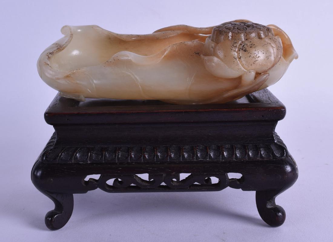 A CHINESE QING DYNASTY CARVED JADE BRUSH WASHER in the (1 of 4)