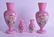A PAIR OF VICTORIAN/EDWARDIAN PINK OPALINE GLASS VASES