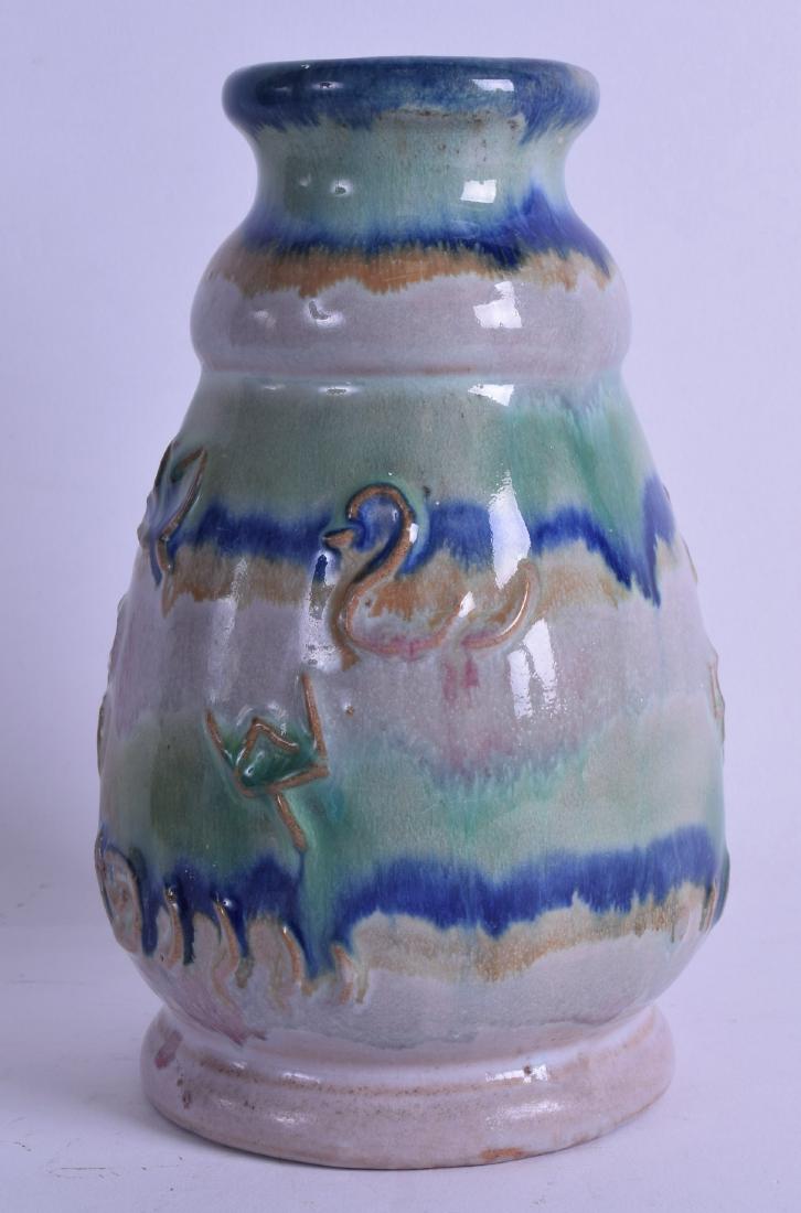 A STYLISH JAPANESE TAISHO PERIOD DRIP GLAZED POTTERY (1 of 3)