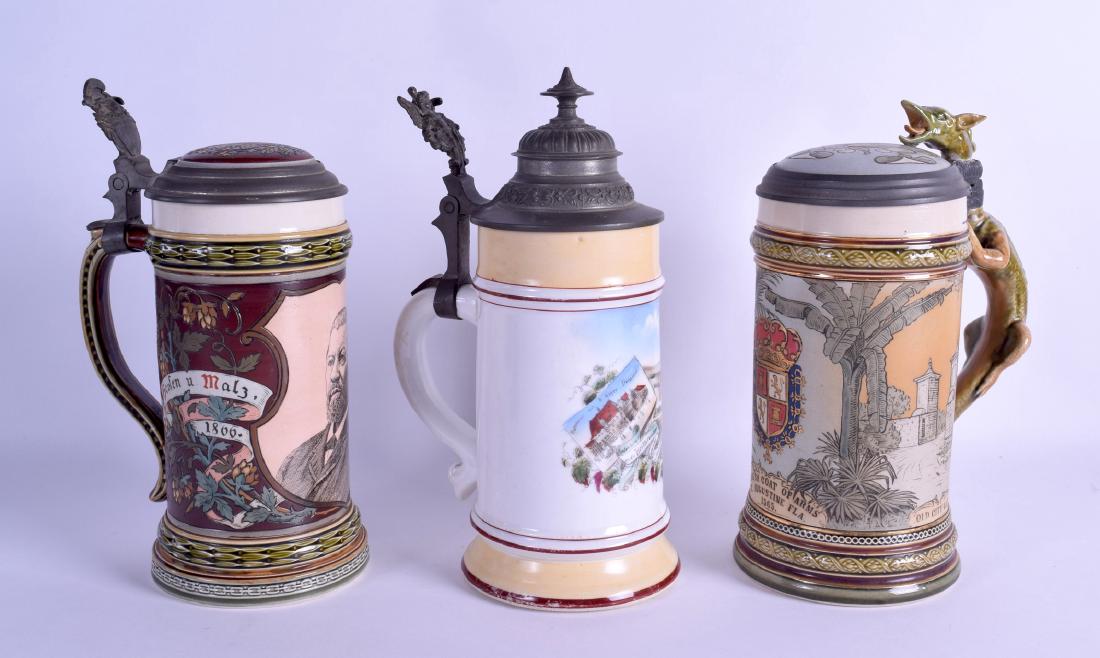 A GOOD STYLISH PAIR OF MATTLACH STONEWARE STEINS (1 of 1)