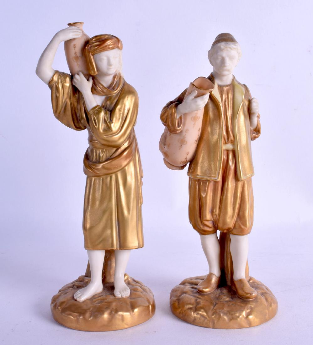 Royal Worcester pair figures of Middle Eastern (1 of 2)