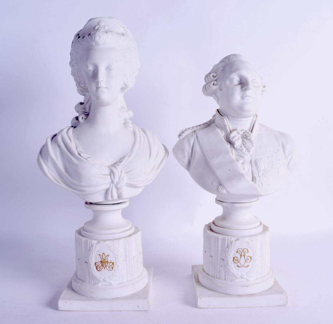19th century French biscuit porcelain busts of Louis (1 of 2)
