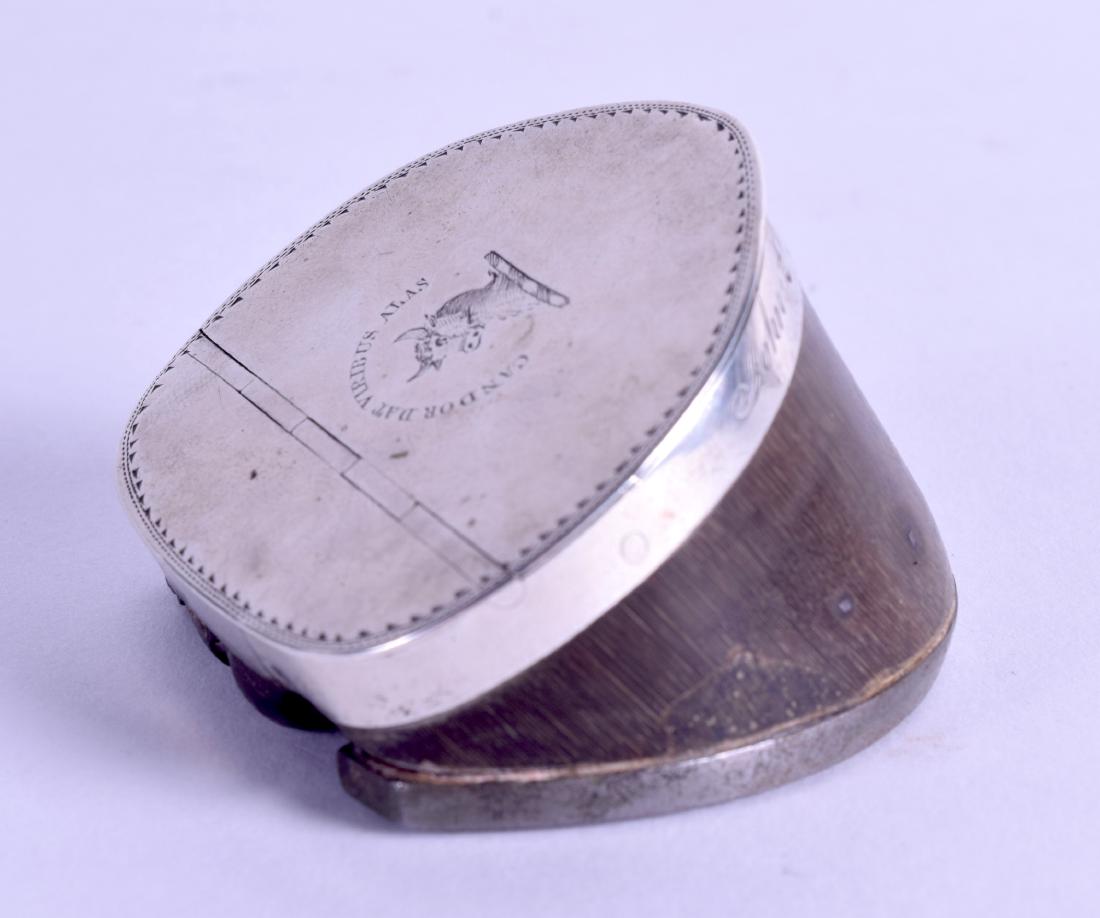 A LOVELY 19TH CENTURY SILVER MOUNTED HOOF INKWELL (1 of 1)
