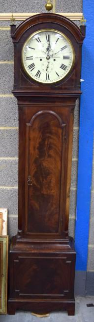 A FINE EARLY 19TH CENTURY REGENCY LONG CASE CLOCK by