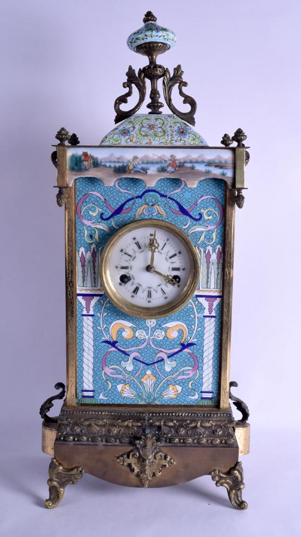 A LATE 19TH CENTURY FRENCH GILT METAL MANTEL CLOCK (1 of 2)