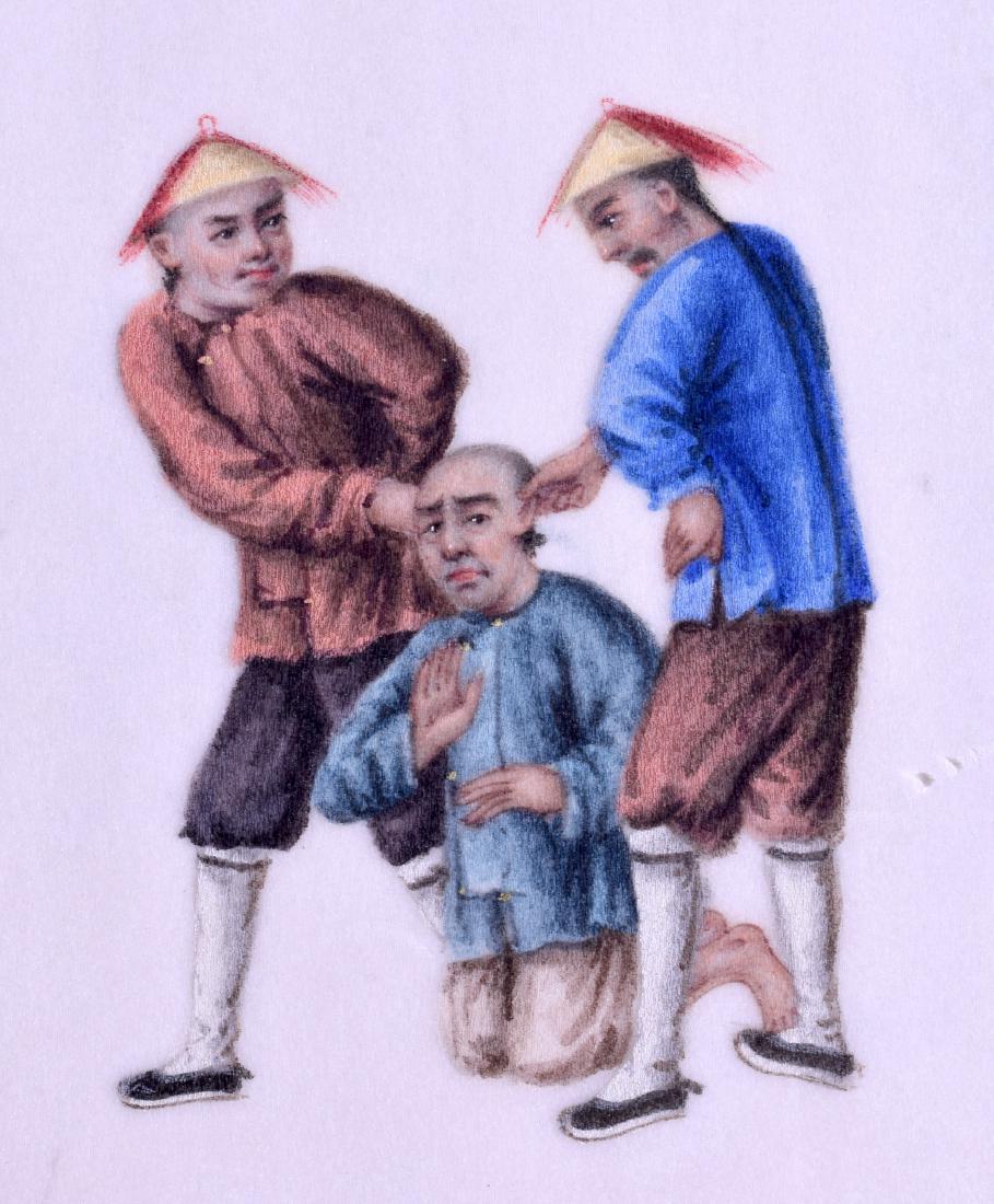 A SET OF TEN LARGE 19TH CENTURY CHINESE PITH PAPER (1 of 3)