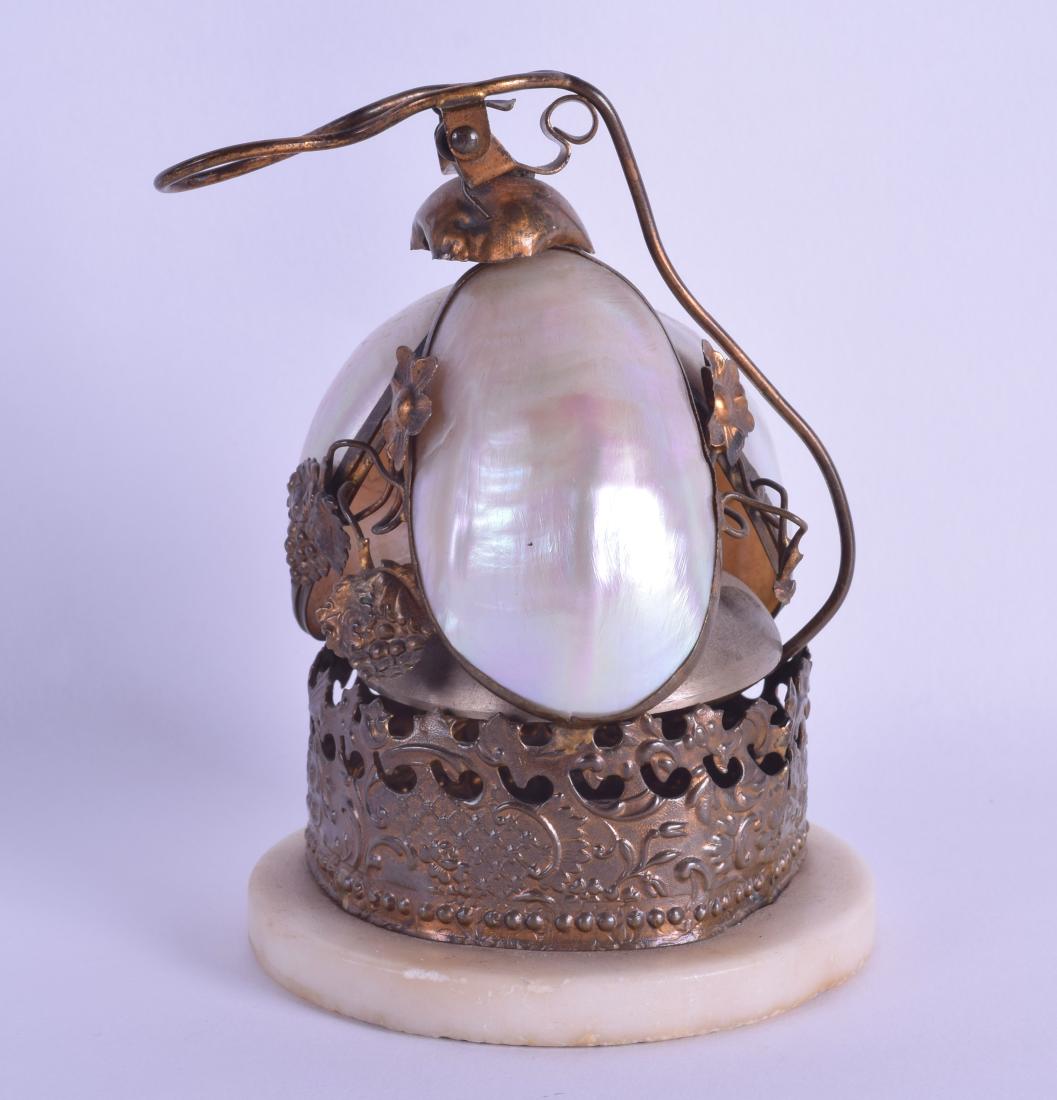 AN ANTIQUE FRENCH PALAIS ROYALE BRASS AND SHELL TABLE (1 of 1)