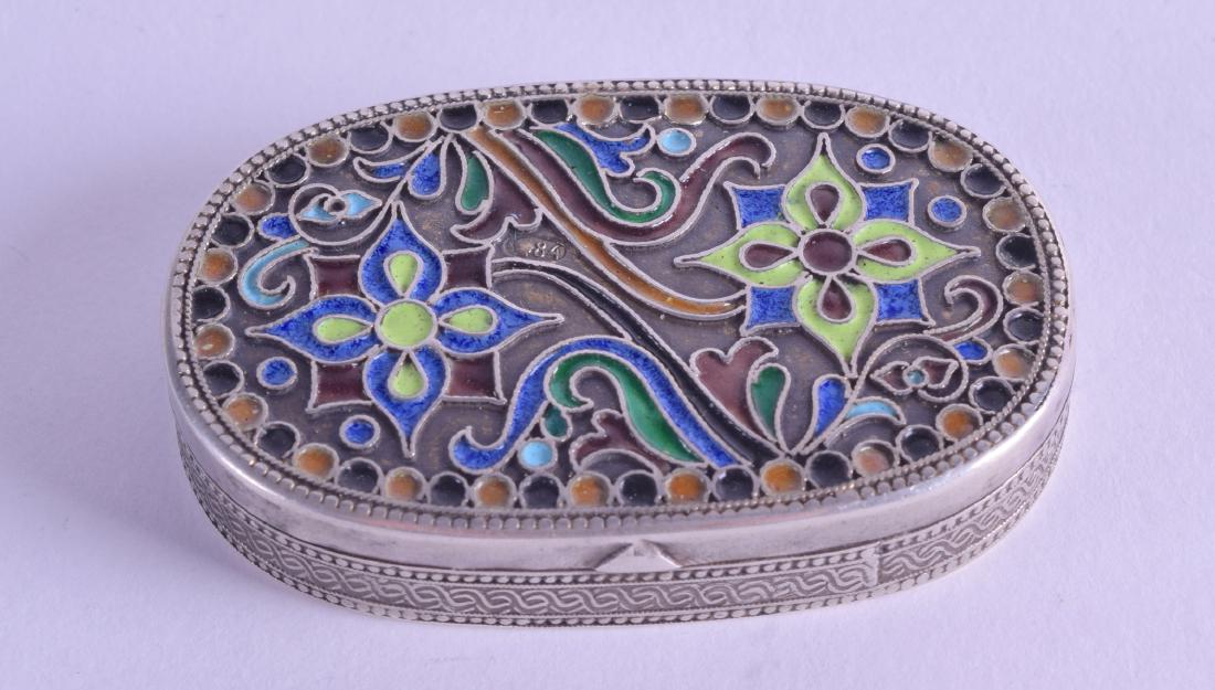 A LATE 19TH CENTURY RUSSIAN SILVER AND ENAMEL SNUFF (1 of 2)