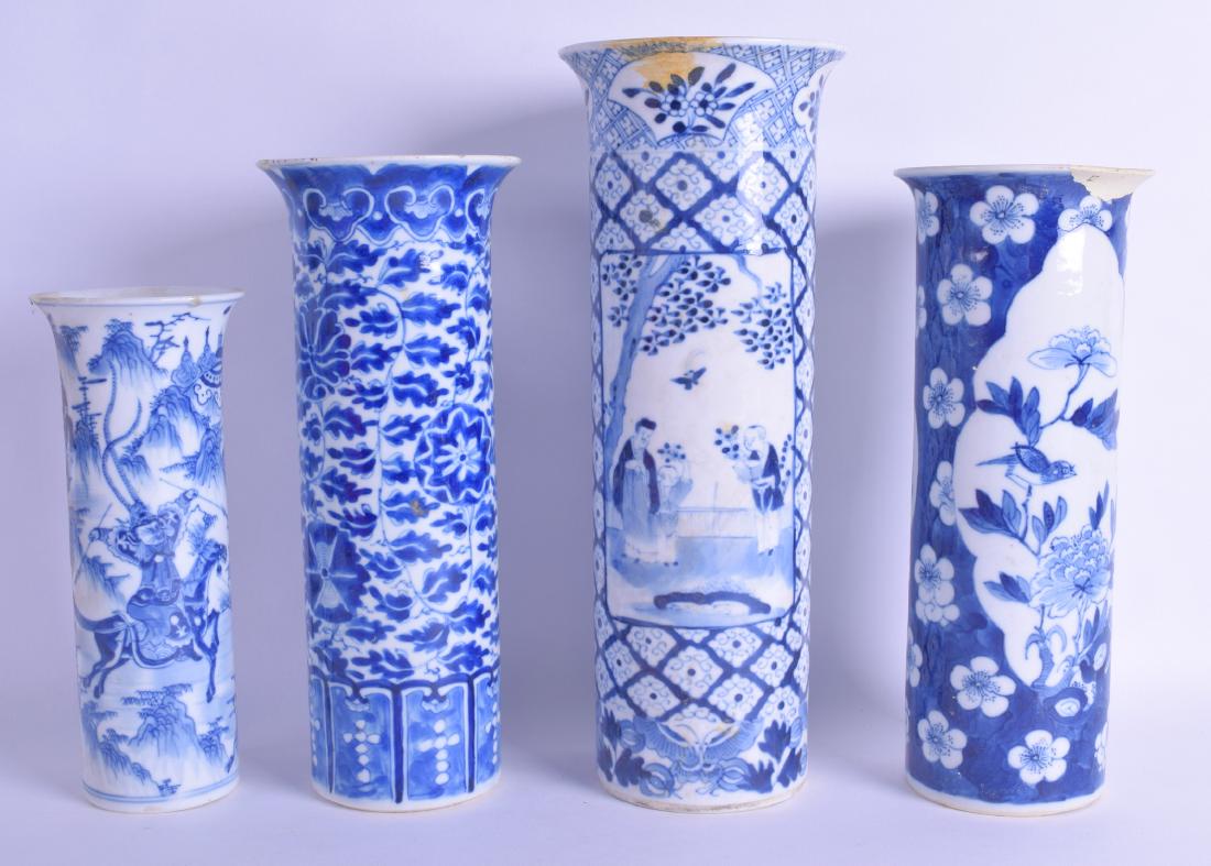 A GROUP OF FOUR 19TH CENTURY CHINESE BLUE AND WHITE (1 of 3)