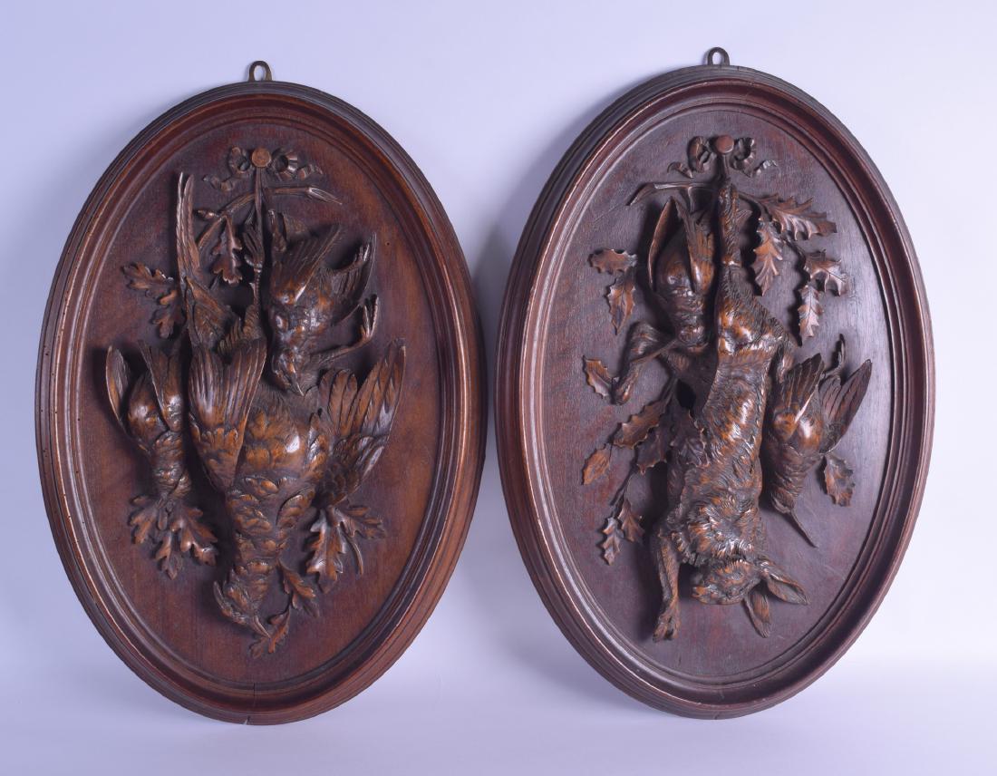 A GOOD LARGE PAIR OF 19TH CENTURY BAVARIAN BLACK FOREST (1 of 1)