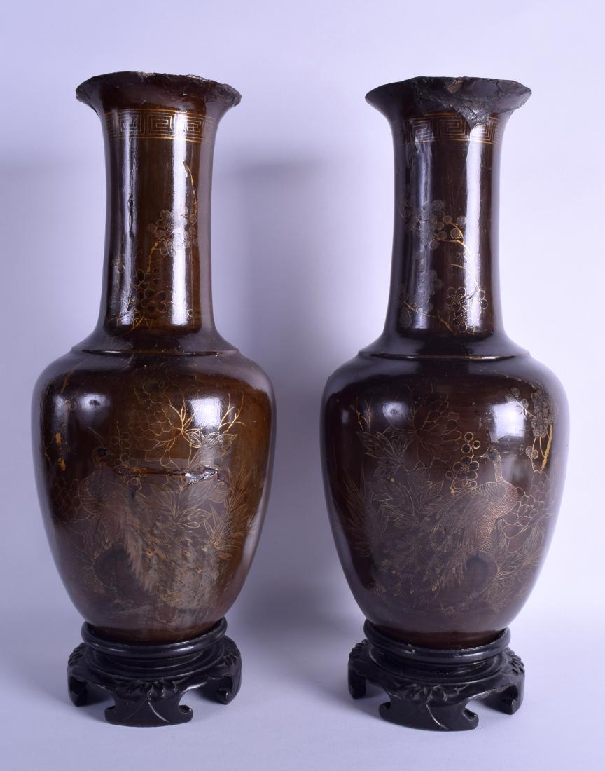 AN UNUSUAL PAIR OF EARLY 20TH CENTURY CHINESE BROWN (1 of 3)