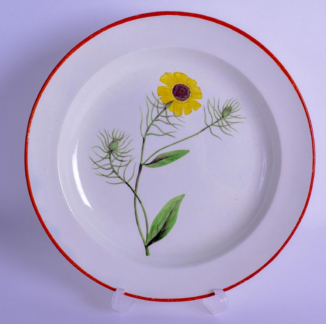 AN EARLY 19TH CENTURY ENGLISH CREAMWARE BOTANICAL PLATE (1 of 2)