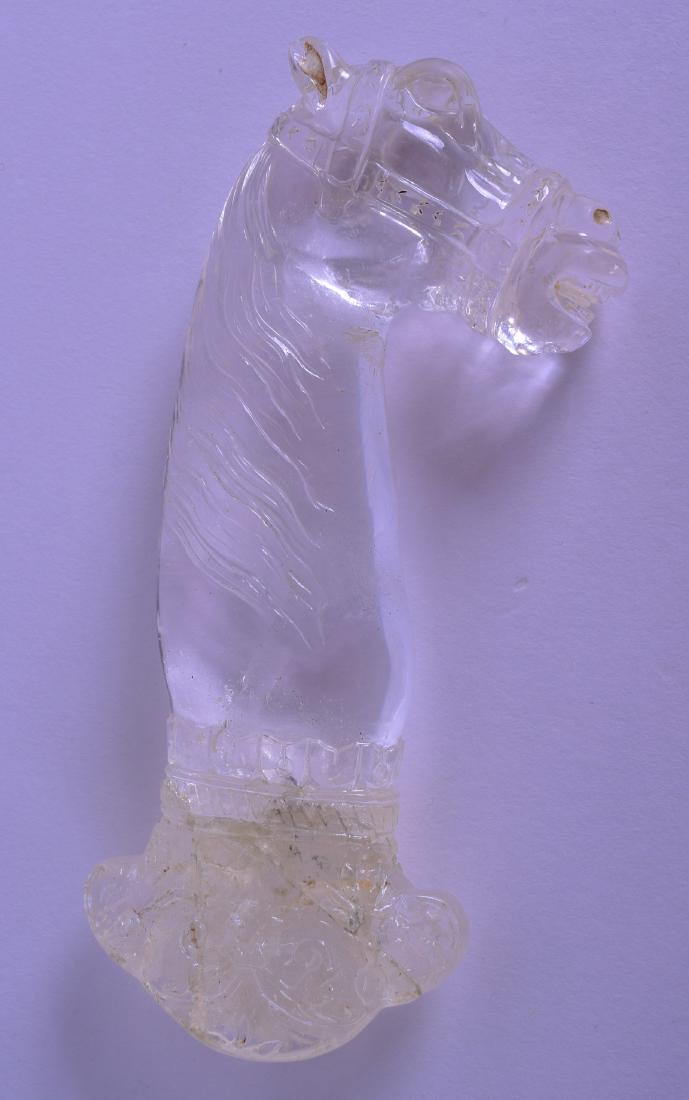 A MIDDLE EASTERN PERSIAN CARVED ROCK CRYSTAL DAGGER (1 of 2)