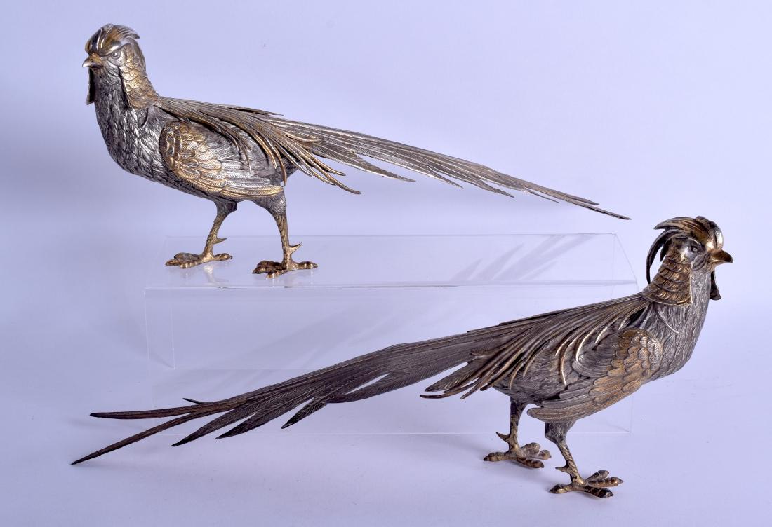 A PAIR OF 19TH CENTURY CONTINENTAL SILVER GILT FIGURES (1 of 4)