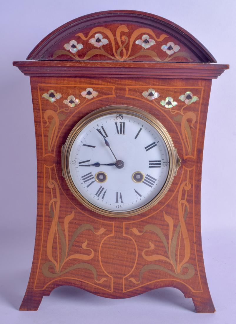 AN EDWARDIAN MOTHER OF PEARL INLAID MAHOGANY MANTEL (1 of 2)