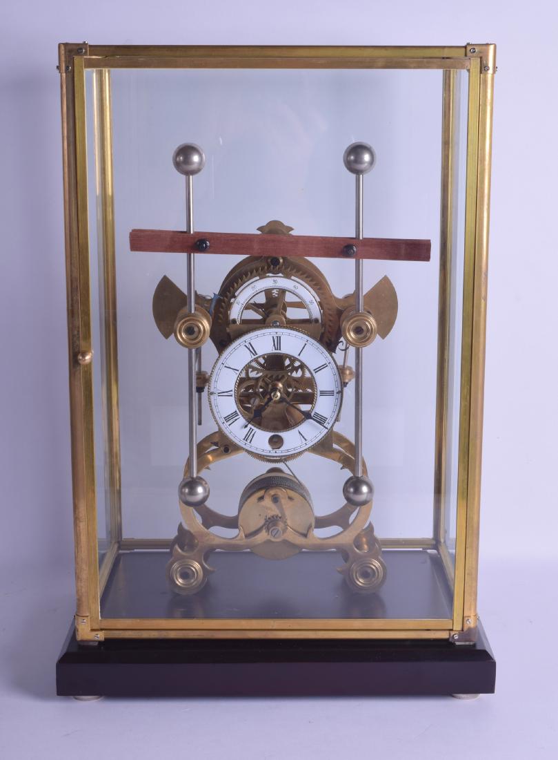 A CONTEMPORARY GRASSHOPPER SKELETON CLOCK with dual (1 of 2)