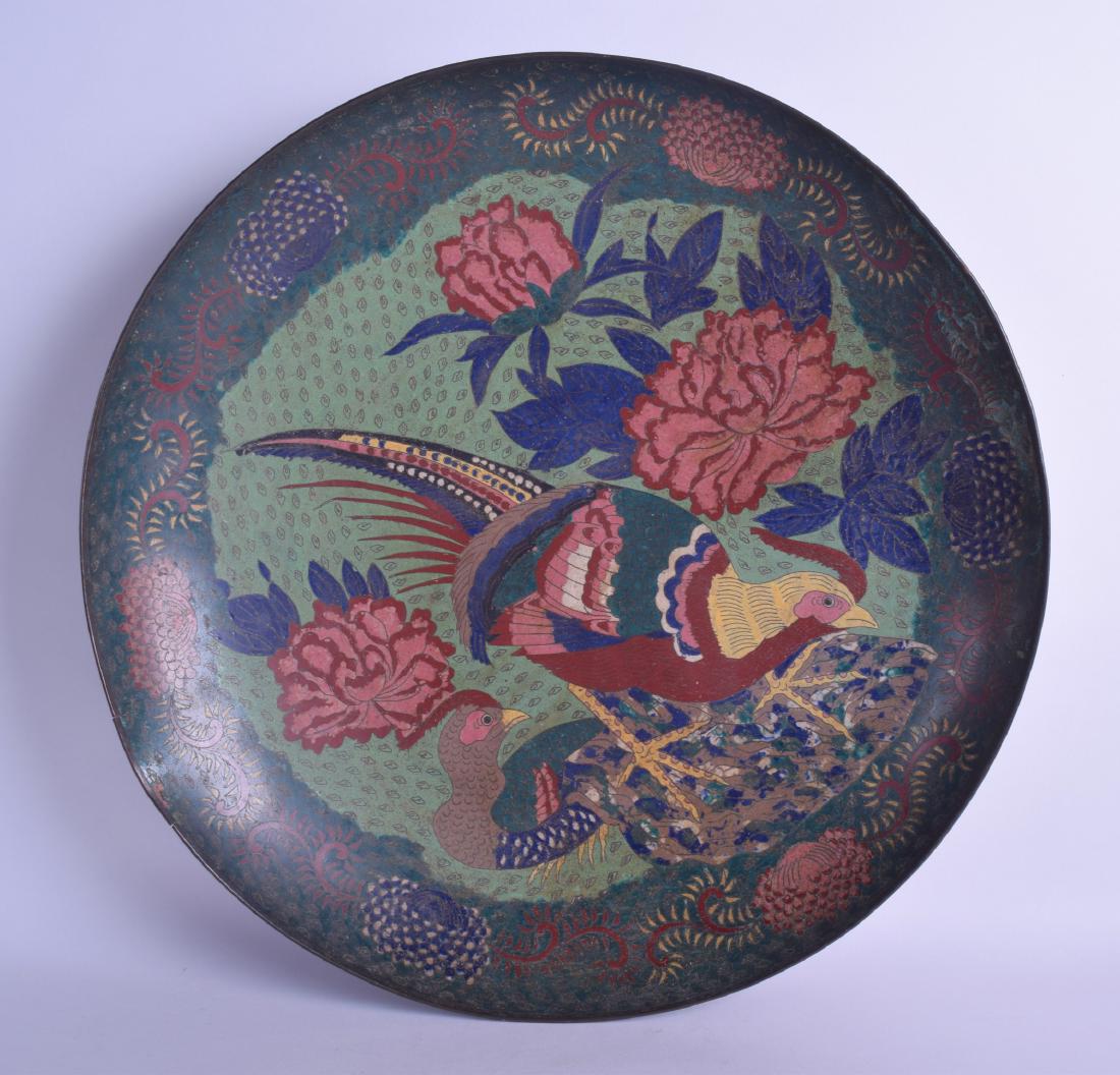 A LARGE 19TH CENTURY JAPANESE MEIJI PERIOD CLOISONNE (1 of 2)