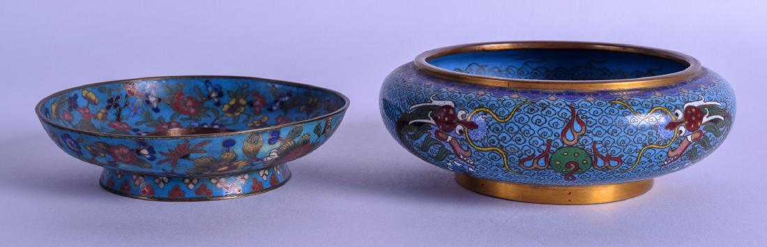 A 19TH CENTURY CHINESE CLOISONNE ENAMEL BOWL decorated (1 of 4)