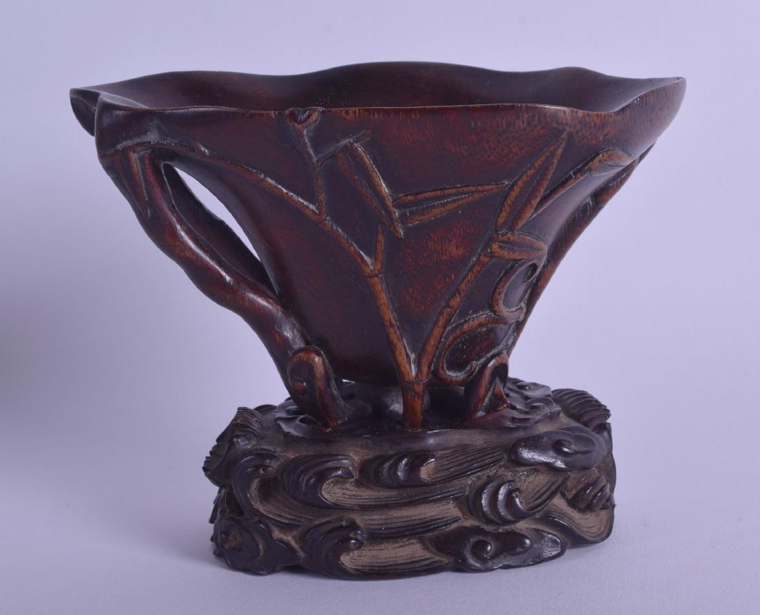A RARE 18TH/19TH CENTURY CHINESE CARVED BAMBOO LIBATION (1 of 3)