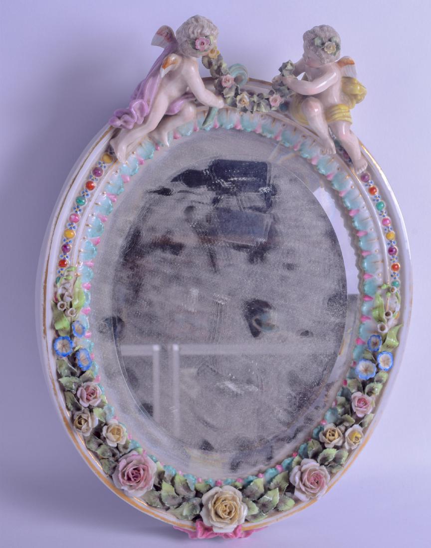 A 19TH CENTURY GERMAN PORCELAIN ENCRUSTED DRESDEN (1 of 2)