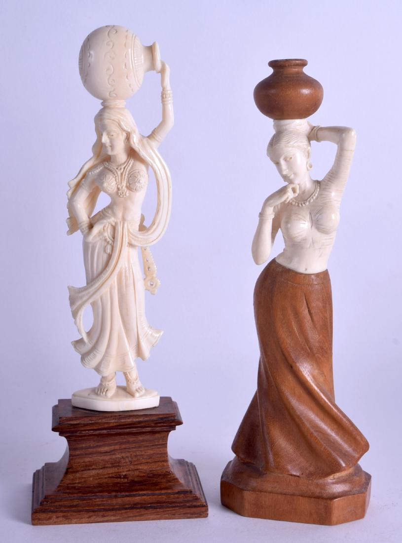 AN EARLY 20TH CENTURY ANGLO INDIAN FIGURE OF A FEMALE (1 of 2)