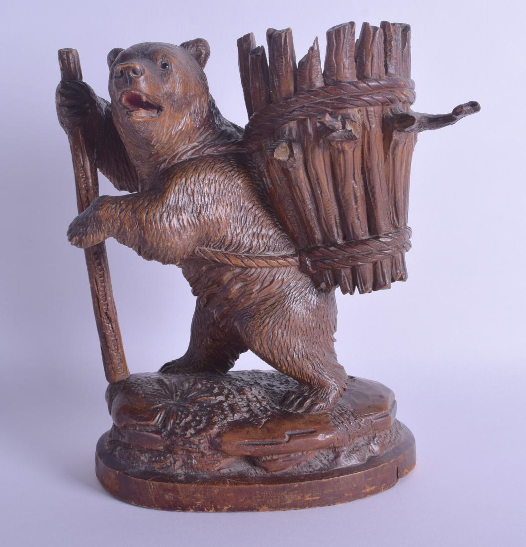 A 19TH CENTURY BAVARIAN CARVED BLACK FOREST BEAR (1 of 3)