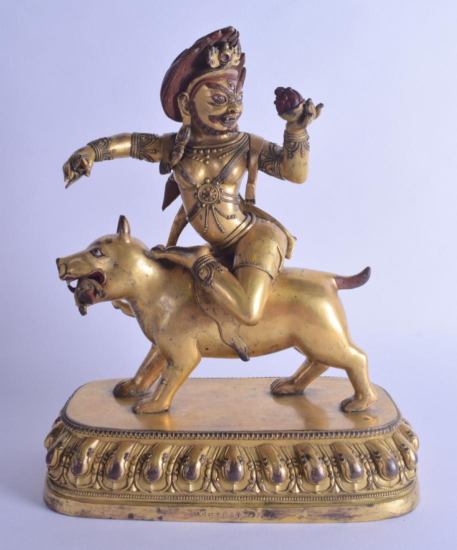 A GOOD LARGE CHINESE SINO TIBETAN GILT BRONZE FIGURE OF (1 of 14)