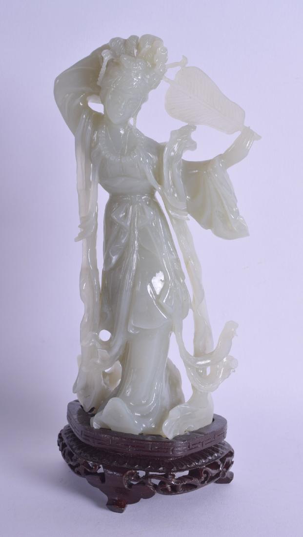 AN EARLY 20TH CENTURY CHINESE CARVED HARDSTONE FIGURE (1 of 2)