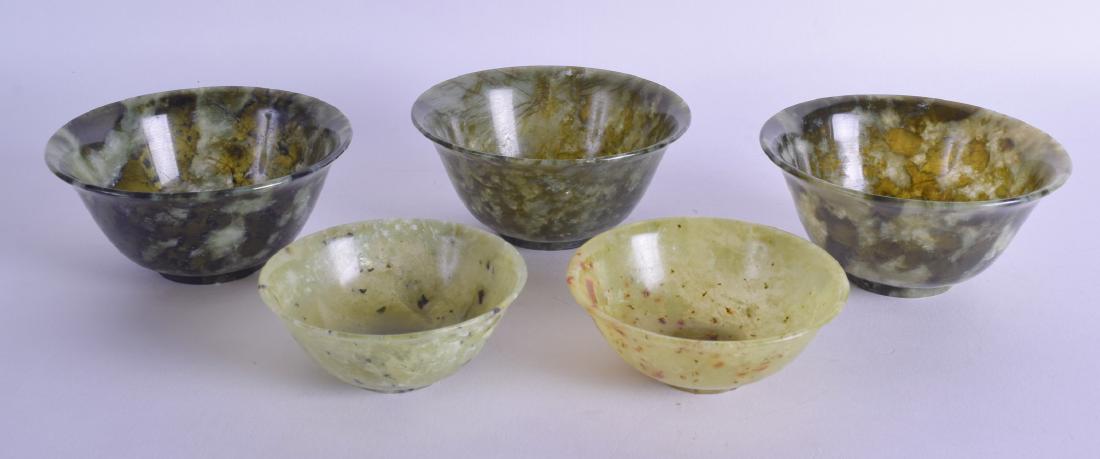 A GROUP OF FIVE EARLY 20TH CENTURY CHINESE HARDSTONE (1 of 3)