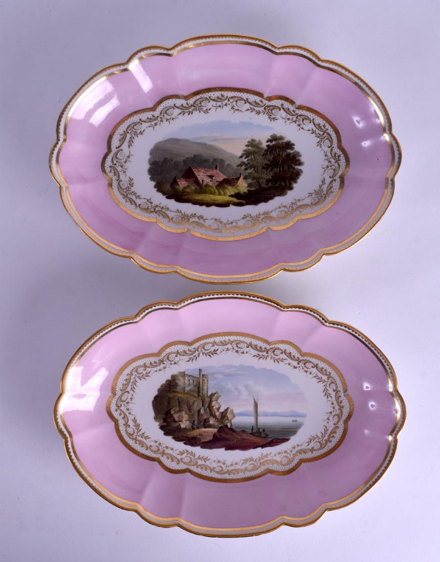 Early 19th c. Flight Barr and Barr pair of oval dishes (1 of 2)
