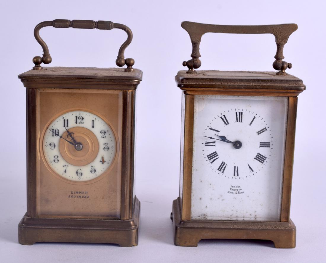 A DIMMER OF SOUTHSEA BRASS CARRIAGE CLOCK with white (1 of 4)
