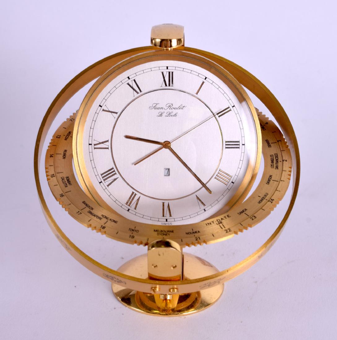 AN UNUSUAL JEAN ROULET FRENCH BRASS SPINNING GLOBE (1 of 2)