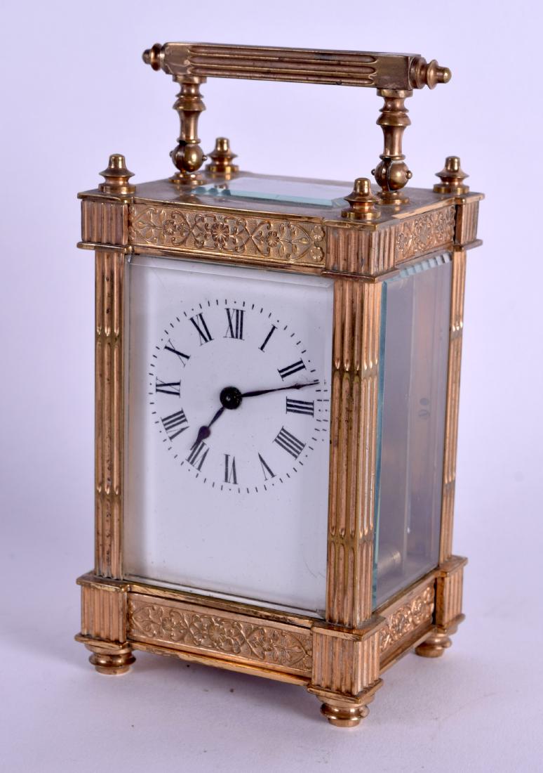 AN EARLY 20TH CENTURY FRENCH BRASS CARRIAGE CLOCK (1 of 4)