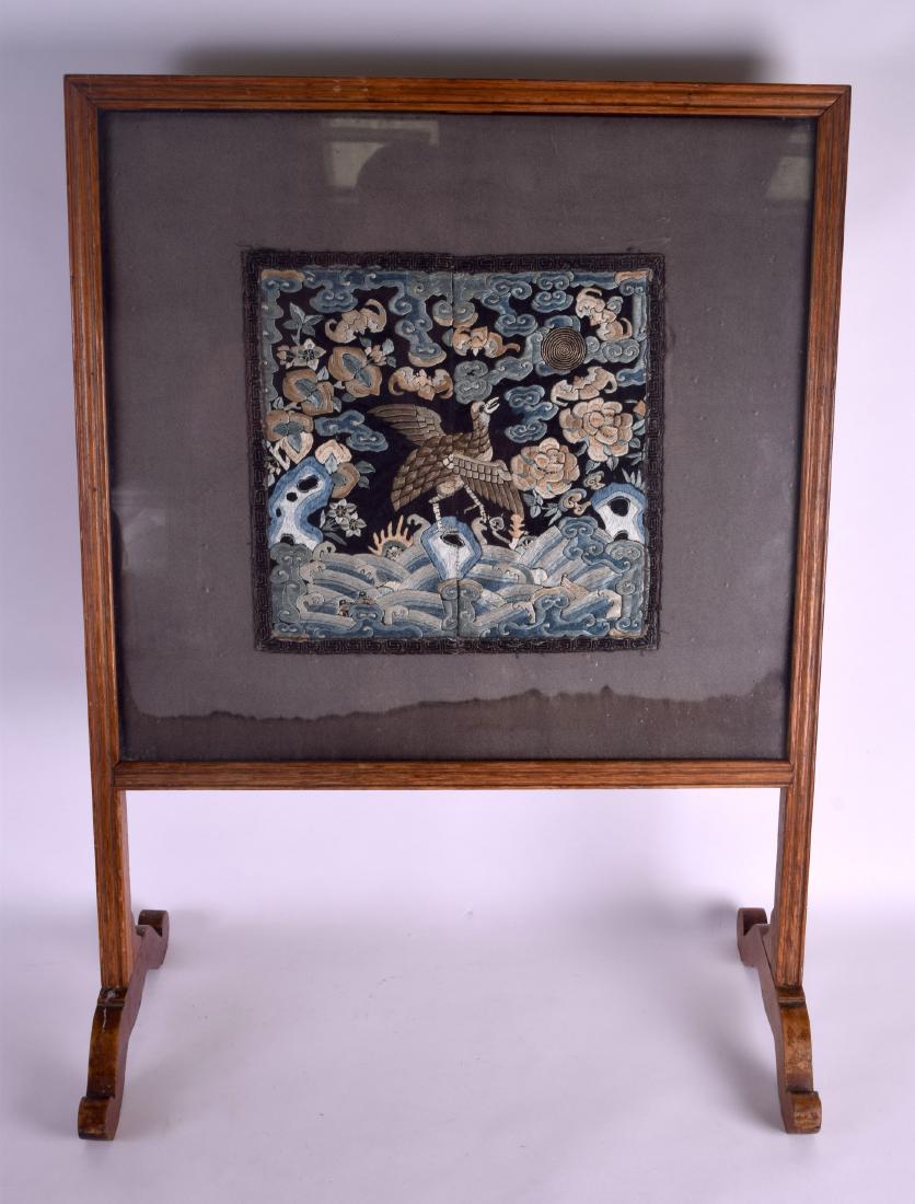 A 19TH CENTURY CHINESE MANDARIN SQUARE SILK RANK BADGE (1 of 3)