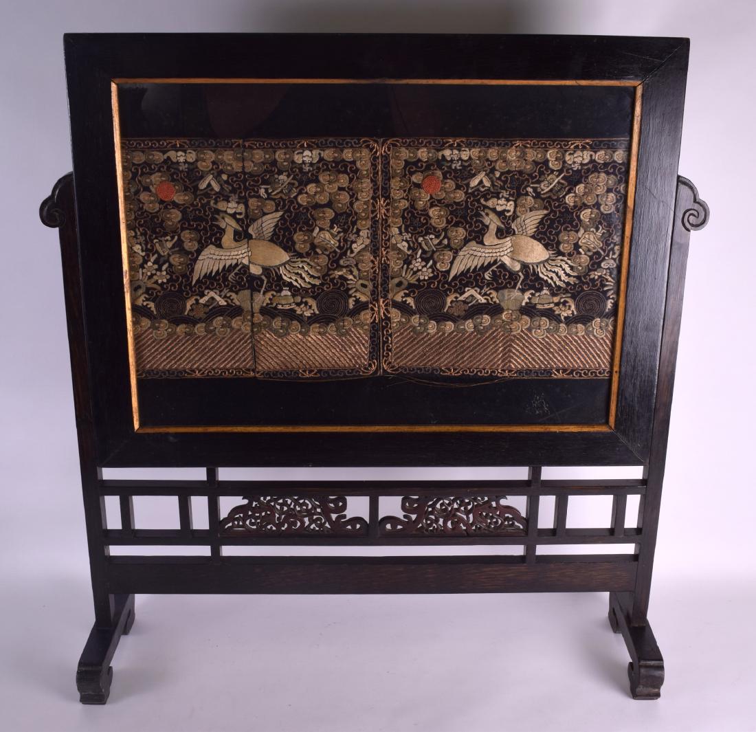 A PAIR OF 19TH CENTURY CHINESE MANDARIN  SQUARE SILK (1 of 5)