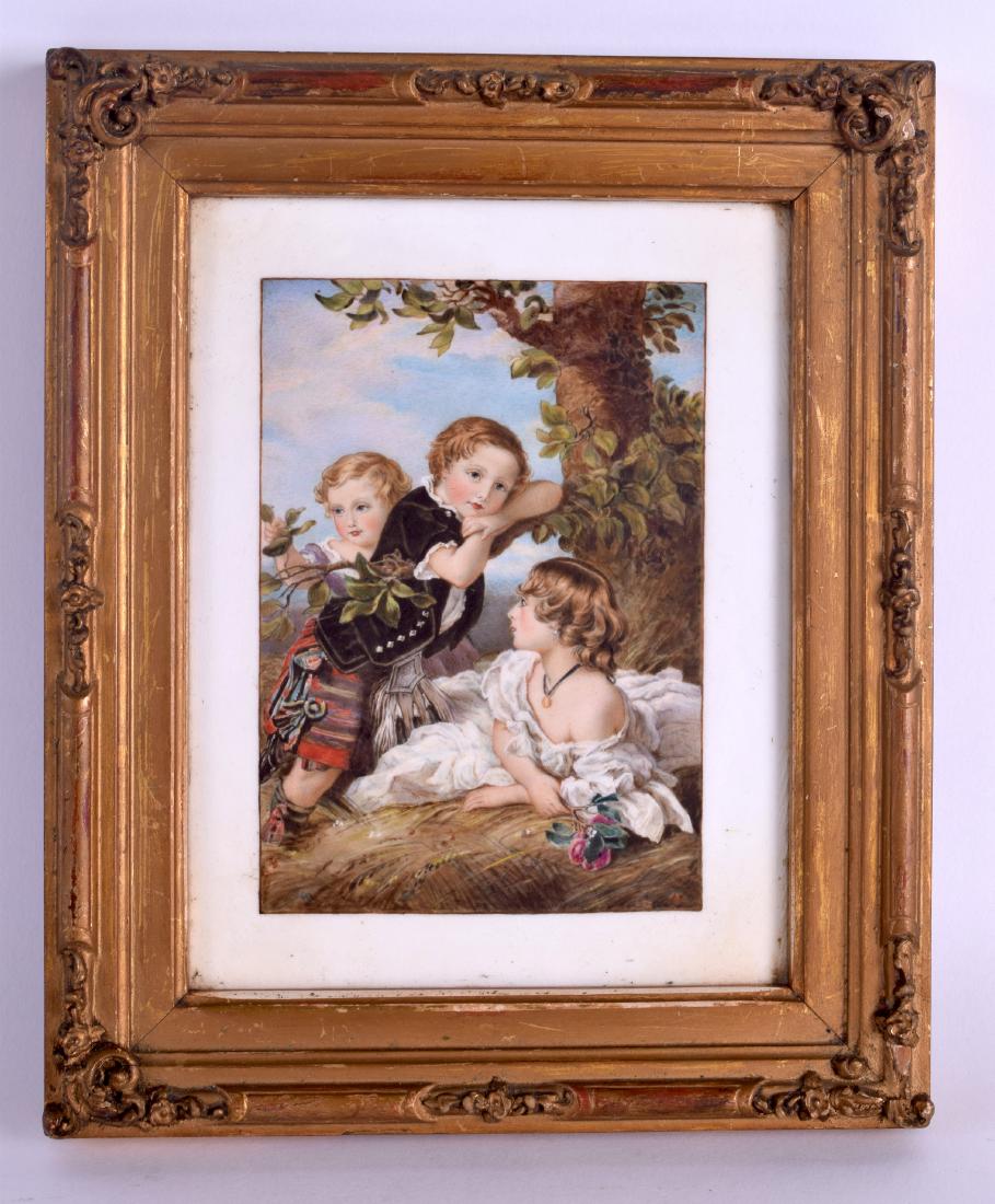A 19TH CENTURY ENGLISH PORCELAIN PLAQUE of Scottish (1 of 3)