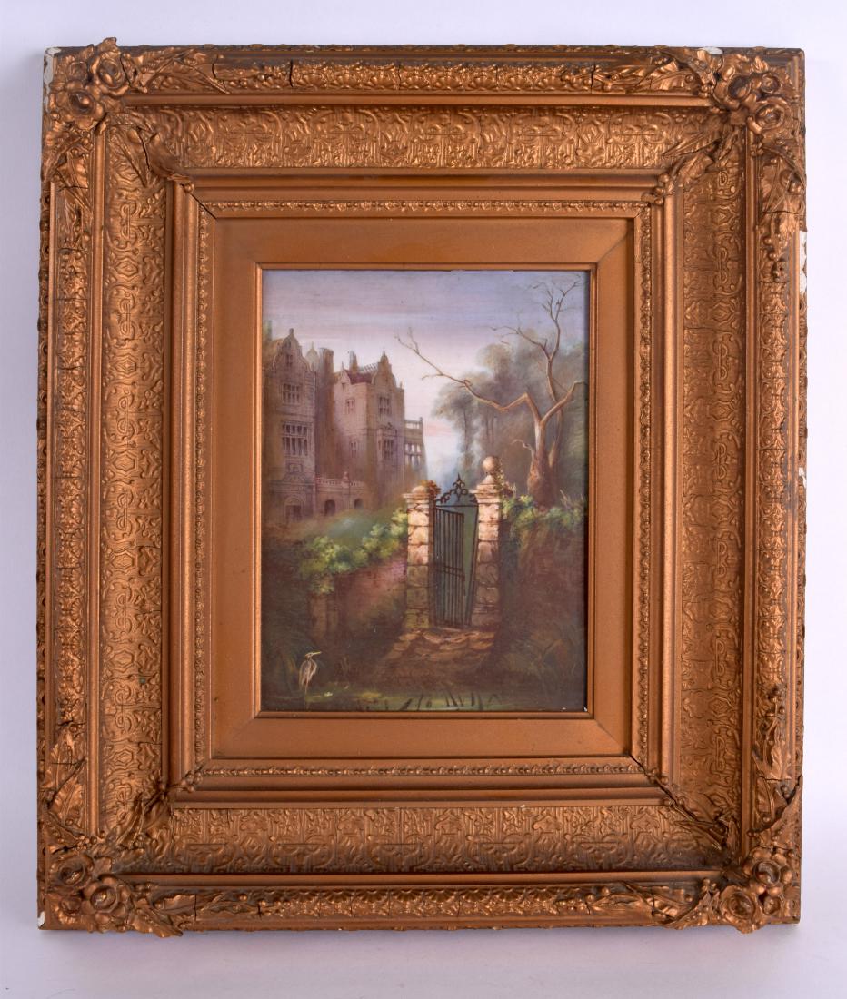 A 19TH CENTURY CONTINENTAL PORCELAIN PLAQUE painted (1 of 3)