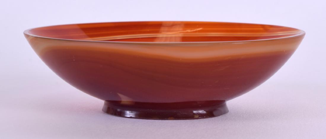A LOVELY 19TH CENTURY FRENCH CARVED AGATE OVAL DISH of (1 of 3)