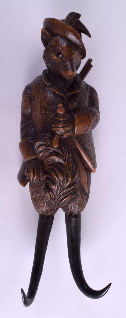 A 19TH CENTURY BAVARIAN CARVED BLACK FOREST FOX COAT (1 of 4)