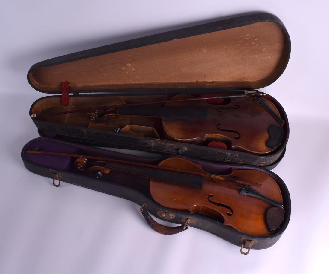 A CASED TWO PIECE BACK MASAKICHI SUZUKI NIPPON VIOLIN