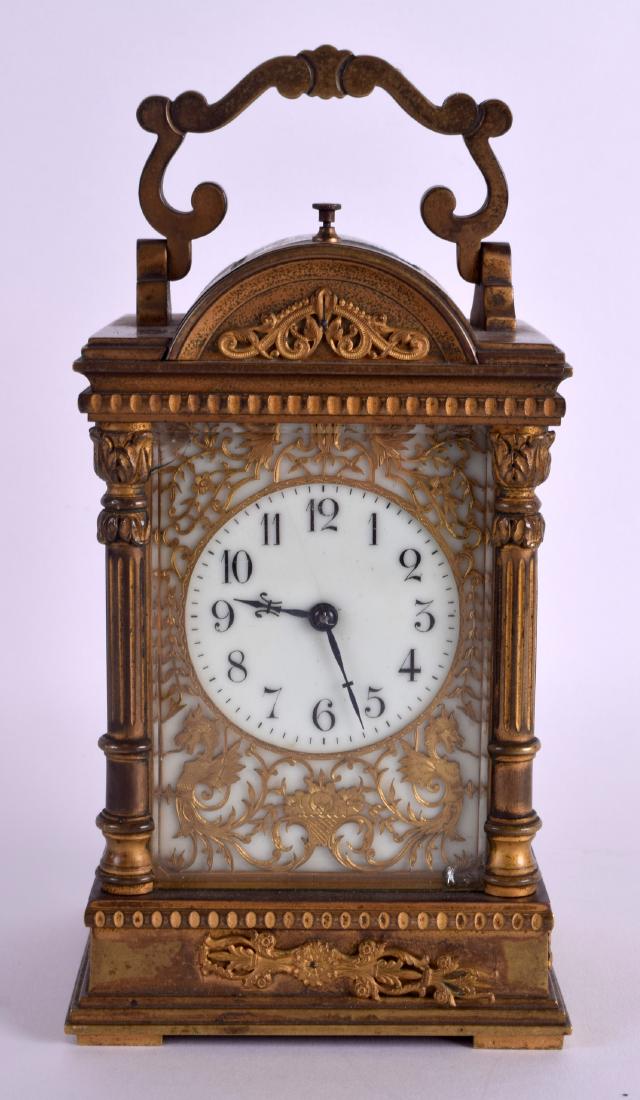 A GOOD 19TH CENTURY FRENCH ENGRAVED BRASS REPEATING (1 of 5)