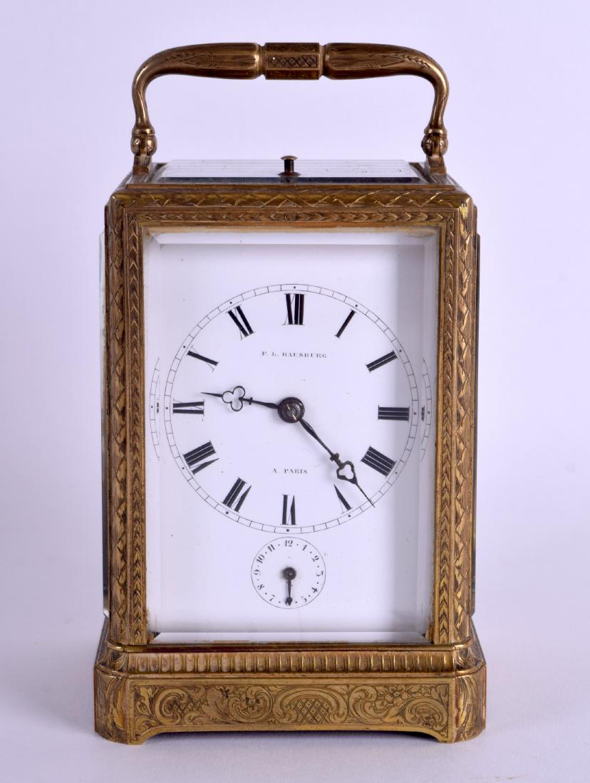 A MID 19TH CENTURY FRENCH REPEATING BRASS CARRIAGE (1 of 4)