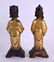 A RARE PAIR OF EARLY CHINESE GILT BRONZE FIGURES OF - 2
