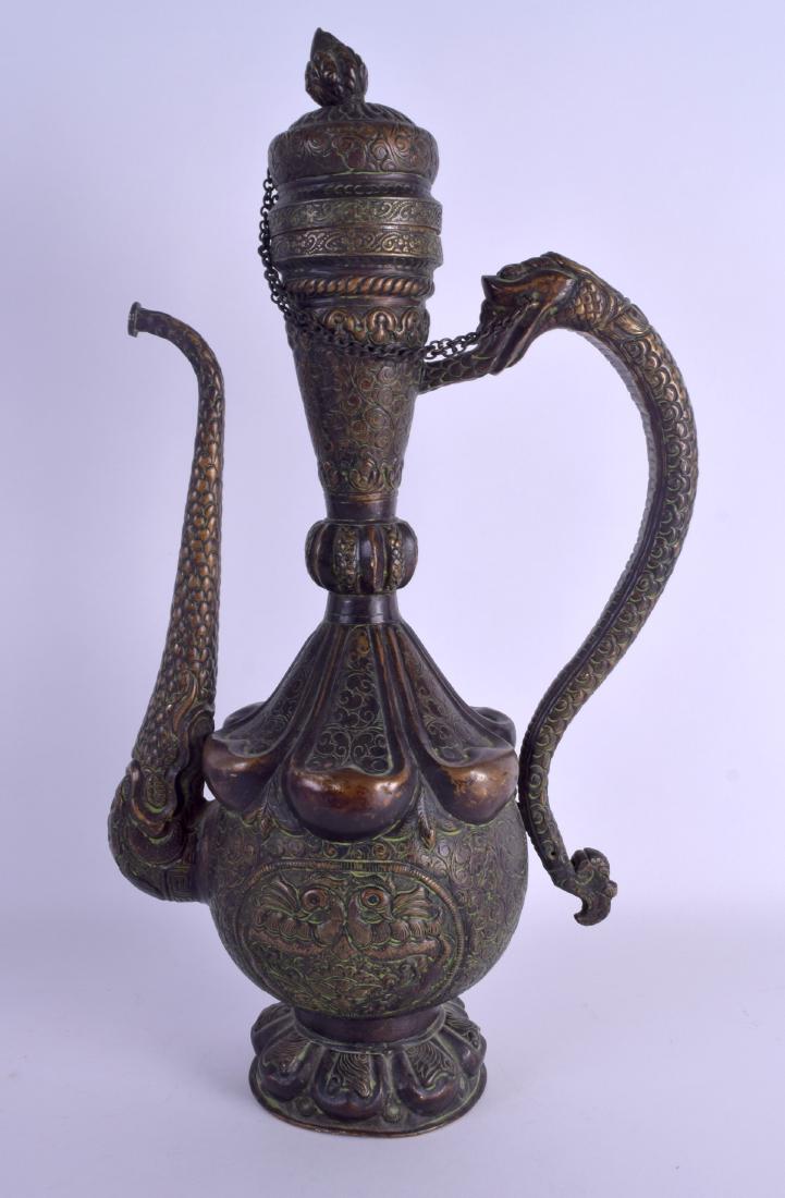 A 19TH CENTURY CHINESE SINO TIBETAN COPPER EWER AND (1 of 5)