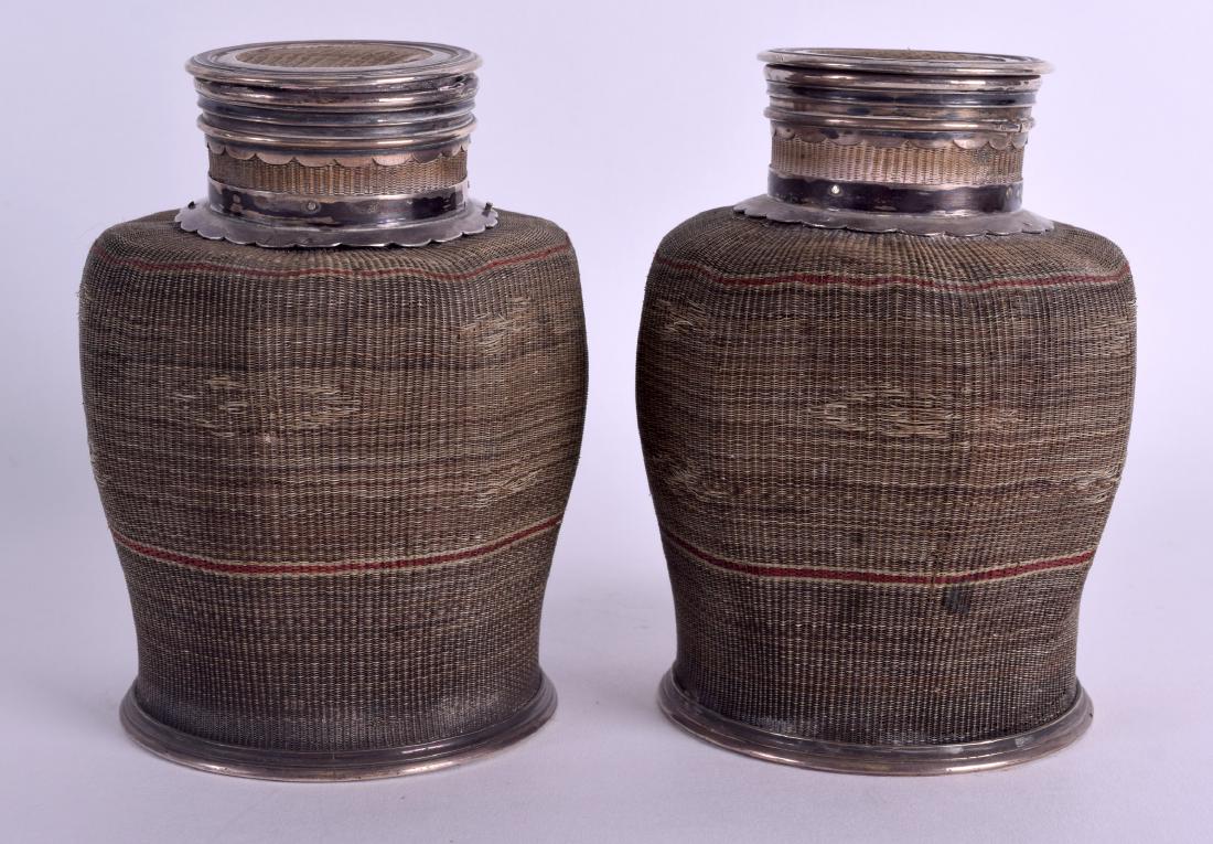 A VERY RARE PAIR OF 18TH CENTURY CHINESE SILVER AND (1 of 4)