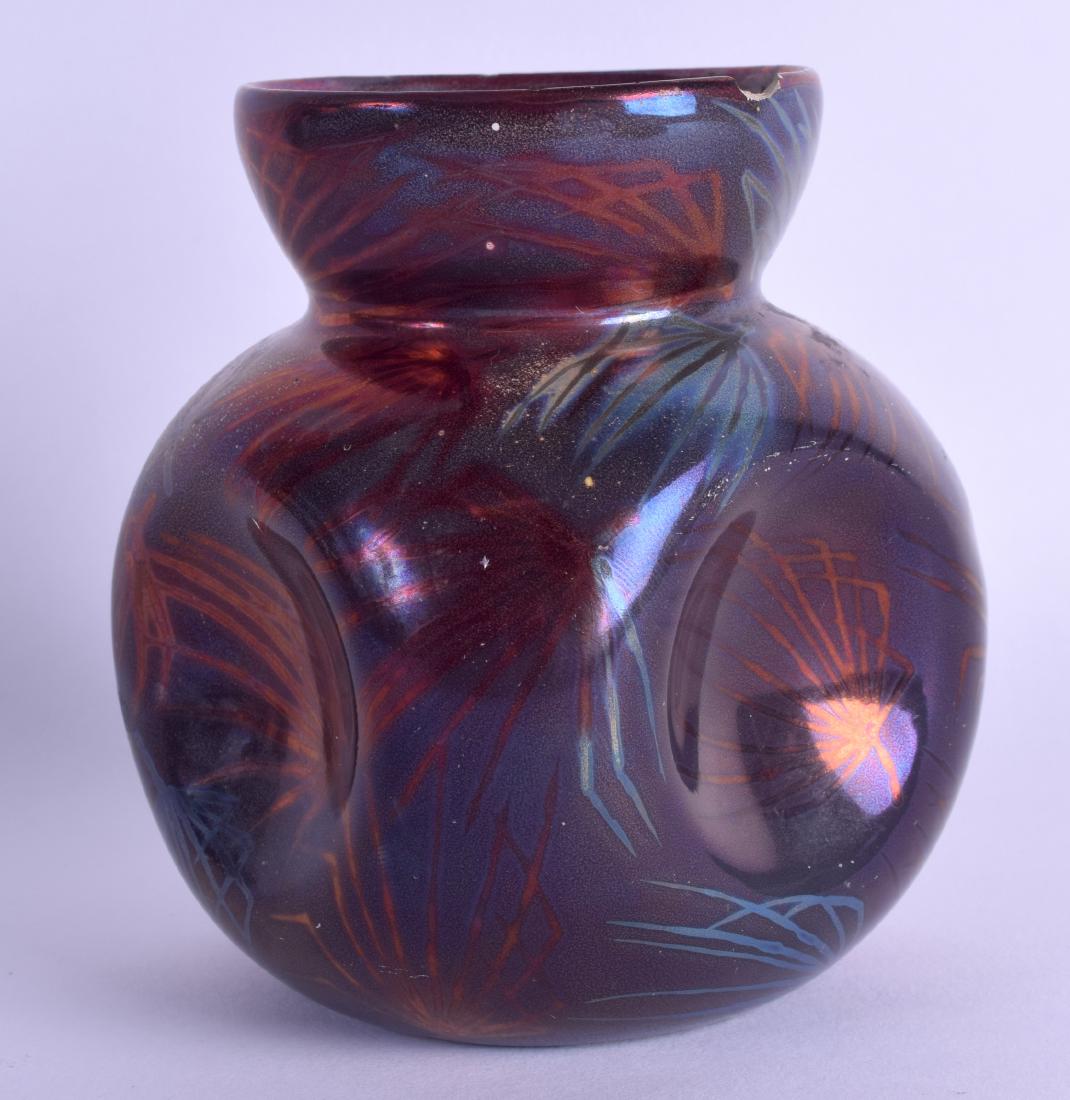 A FRENCH CLEMENT MASSIER LUSTRE VASE with dimpled body, (1 of 4)