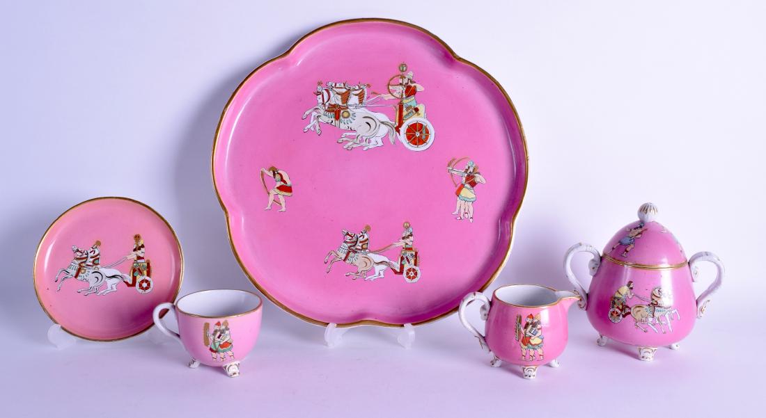 A 19TH CENTURY EGYPTIAN REVIVAL CONTINENTAL POTTERY TEA (1 of 3)