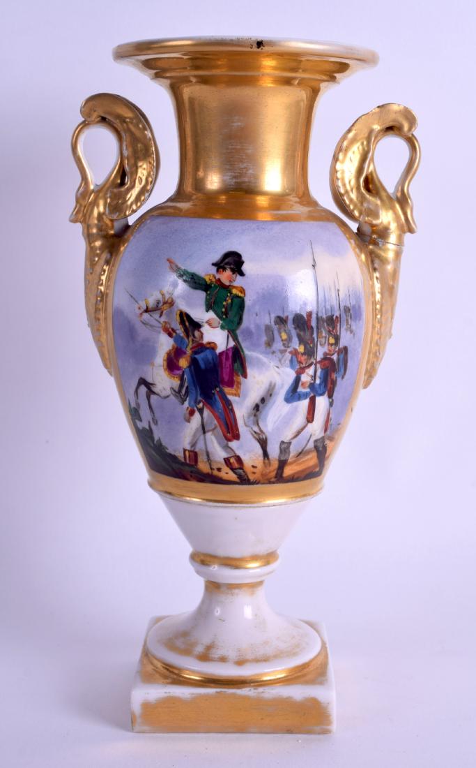 A 19TH CENTURY PARIS TWIN HANDLED PORCELAIN VASE (1 of 4)