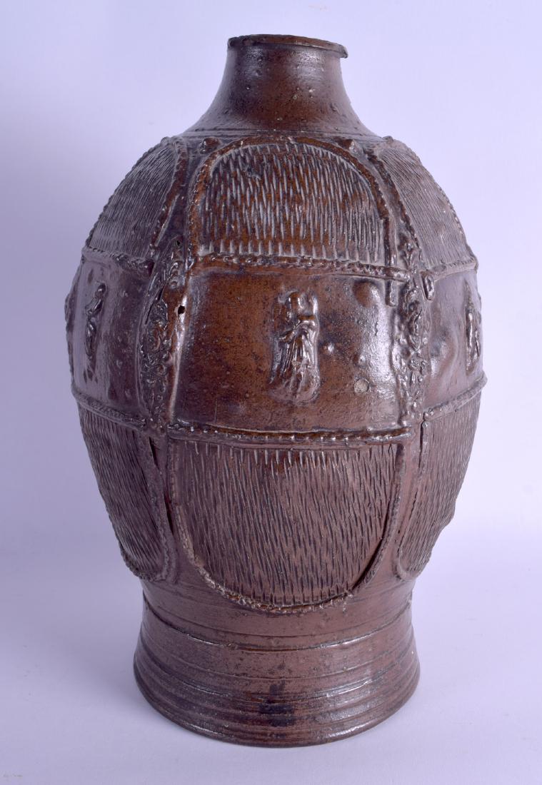 A LARGE 18TH CENTURY GERMAN STONEWARE VESSEL decorated (1 of 3)